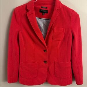 Talbots Petite Aberdeen Blazer Red Cotton Blend Jacket Size 4P